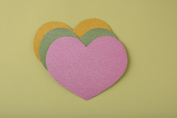 Some Multicolored Heart-Shaped Valentine Cards